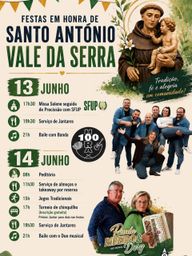 Cartaz Festa em honra de Santo António 2026 - Vale da Serra