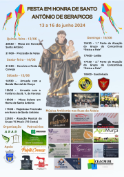 Cartaz Festa em Honra de Santo António de Serapicos 2024 - Bragança