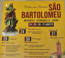 Cartaz Festa em honra de São Bartolomeu 2026 - Roxico