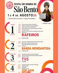 Cartaz Festa em honra de São Bento 2026 - Corticeiro de Baixo e Cabeço Redondo