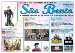 Cartaz Festa em honra de São Bento 2026 - Oliveira São Pedro