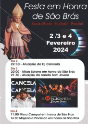 Cartaz Festa em Honra de São Brás 2024 - Senhora do Monte