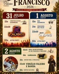 Cartaz Festa em honra de São Francisco 2026 - Vila Fernando