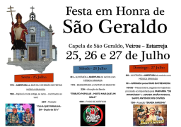 Cartaz Festa em Honra de São Geraldo 2025 - Estarreja
