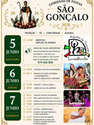 Cartaz Festa em honra de São Gonçalo 2026 - Lousada