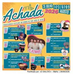 Cartaz Festa em honra de São João de Deus 2026 - Achada