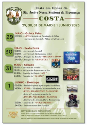 Cartaz Festa em Honra de São José 2025 - Costa