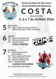 Cartaz Festa em honra de São José e Nossa Senhora da Esperança 2026 - Costa