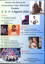 Cartaz Festa em Honra de São Lourenço 2024 - Pindelo