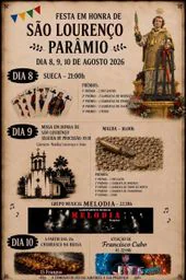 Cartaz Festa em honra de São Lourenço 2026 - Parâmio