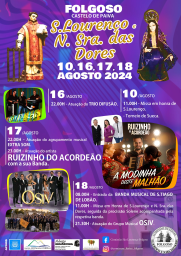 Cartaz Festa em Honra de São Lourenço e Nossa Senhora das Dores 2024 - Folgoso