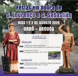 Cartaz Festa em honra de São Lourenço e São Sebastião 2026 - Urrô