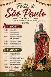 Cartaz Festa em honra de São Paulo 2026 - Ribeira Brava