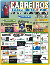 Cartaz Festa em Honra de São Pedro 2024 - Cabreiros