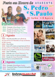 Cartaz Festa em Honra de São Pedro 2025 - Avarenta