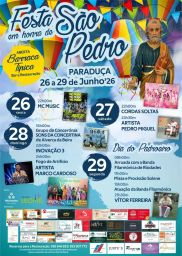 Cartaz Festa em honra de São Pedro 2026 - Paraduça