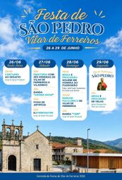 Cartaz Festa em honra de São Pedro 2026 - Vilar de Ferreiros