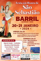 Cartaz Festa em Honra de São Sebastião 2024 - Barril
