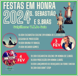Cartaz Festa em Honra de São Sebastião 2024 - Gulpilhares