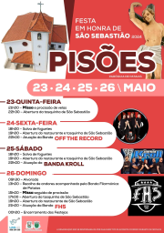 Cartaz Festa em Honra de São Sebastião 2024 - Pisões
