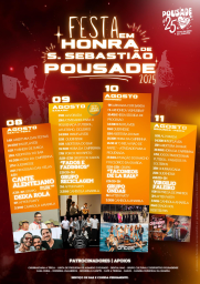Cartaz Festa em Honra de São Sebastião 2025 - Pousade