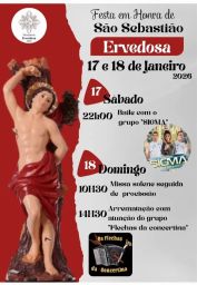 Cartaz Festa em honra de São Sebastião 2026 - Ervedosa