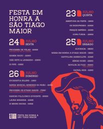 Cartaz Festa em honra de São Tiago Maior 2026 - São Tiago
