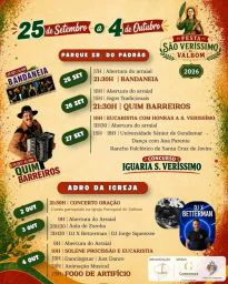 Cartaz Festa em honra de São Veríssimo 2026 - Valbom