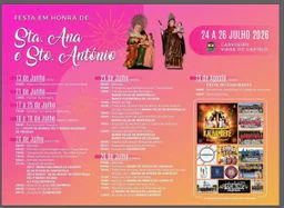 Cartaz Festa em honra de Sta. Ana e Sto. António 2026 - Carvoeiro