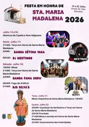 Cartaz Festa em honra de Sta. Maria Madalena 2026 - Areias de Vilar