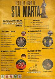 Cartaz Festa em honra de Sta Marta 2026 - Calvaria