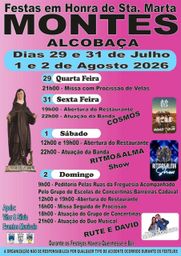 Cartaz Festa em honra de Sta. Marta 2026 - Montes