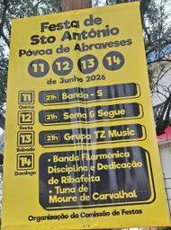 Cartaz Festa em honra de Sto António 2026 - Póvoa de Abraveses