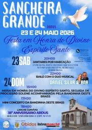 Cartaz Festa em honra do Divino Espírito Santo 2026 - Sancheira Grande