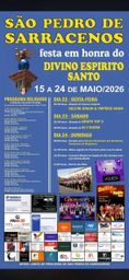 Cartaz Festa em honra do Divino Espirito Santo 2026 - São Pedro de Sarracenos