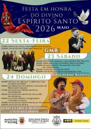 Cartaz Festa em honra do Divino Espírito Santo 2026 - Soure