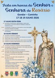 Cartaz Festa em honra do Senhor e Senhora do Rosário 2026 - Gondar