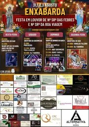 Cartaz Festa em louvor de Nª Srª das Febres e Nª Srª da Boa Viagem 2026 - Enxabarda