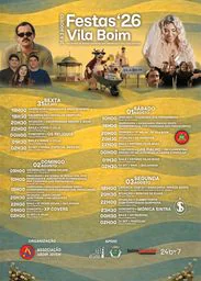 Cartaz Festas 2026 - Vila Boim