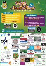 Cartaz Festas Anual de Bicas 2025 - São Miguel do Rio Torto