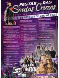 Cartaz Festas das Santas Cruzes 2026 - Vila Nova de São Bento