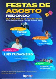 Cartaz Festas de Agosto 2026 - Redondo