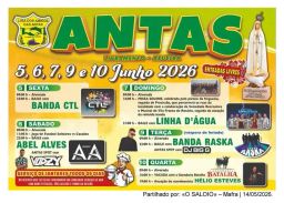Cartaz Festas de Antas 2026 - Livramento
