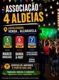 Cartaz Festas de Associação 4 Aldeias 2026 - Alcaravela