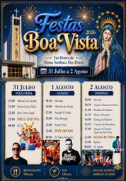 Cartaz Festas de Boa Vista 2026 - Boa Vista