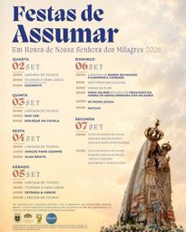 Cartaz Festas de Nossa Senhora dos Milagres 2026 - Assumar