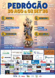 Cartaz Festas de Nossa Senhora Mãe dos Homens 2024 - Pedrógão