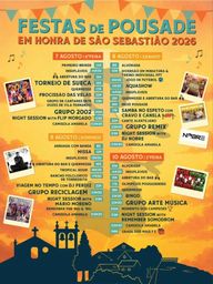 Cartaz Festas de Pousade em honra de São Sebastião 2026 - Pousade