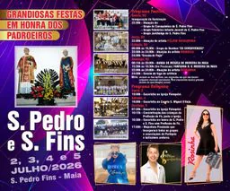 Cartaz Festas de S. Pedro e S. Fins 2026 - S. Pedro Fins