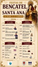 Cartaz Festas de Santa Ana 2026 - Bencatel